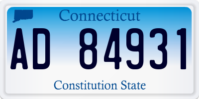 CT license plate AD84931