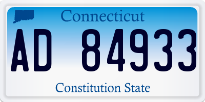 CT license plate AD84933