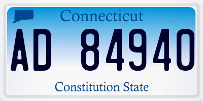 CT license plate AD84940