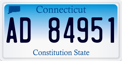 CT license plate AD84951