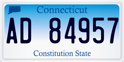 CT license plate AD84957