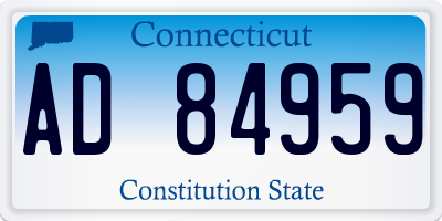 CT license plate AD84959