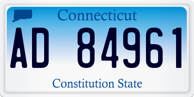 CT license plate AD84961