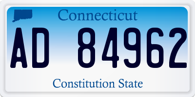 CT license plate AD84962