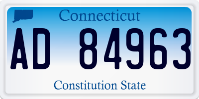 CT license plate AD84963