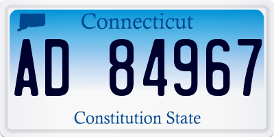 CT license plate AD84967