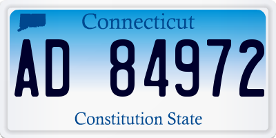 CT license plate AD84972
