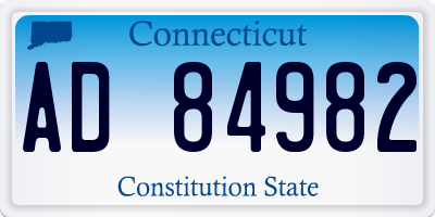 CT license plate AD84982