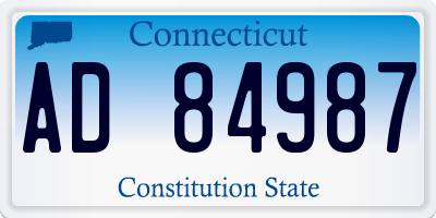 CT license plate AD84987