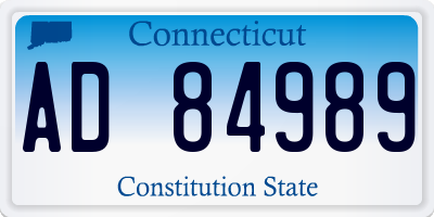 CT license plate AD84989