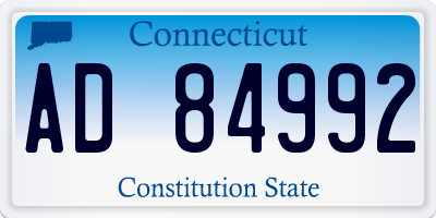 CT license plate AD84992
