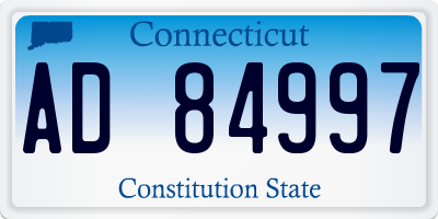 CT license plate AD84997