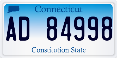 CT license plate AD84998