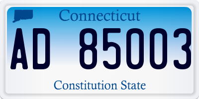 CT license plate AD85003