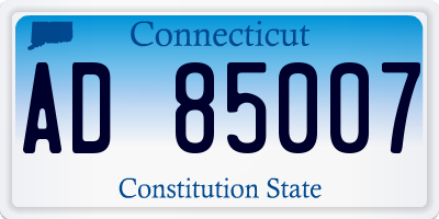 CT license plate AD85007