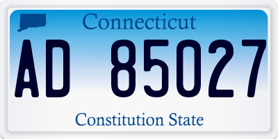 CT license plate AD85027