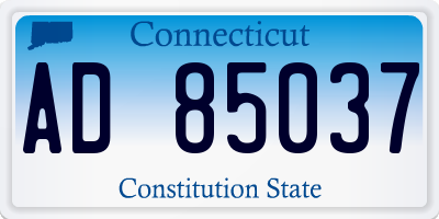 CT license plate AD85037