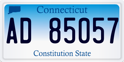 CT license plate AD85057