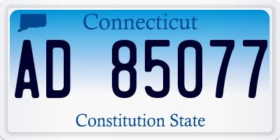 CT license plate AD85077