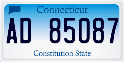 CT license plate AD85087