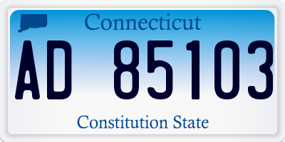 CT license plate AD85103