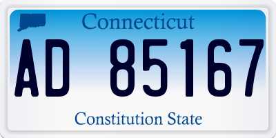 CT license plate AD85167
