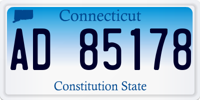 CT license plate AD85178