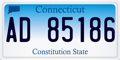 CT license plate AD85186