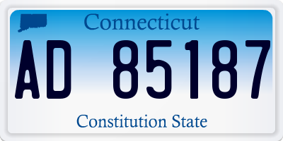 CT license plate AD85187
