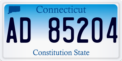 CT license plate AD85204