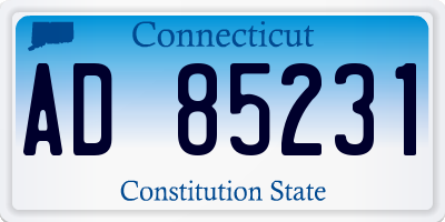CT license plate AD85231