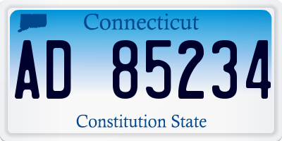 CT license plate AD85234