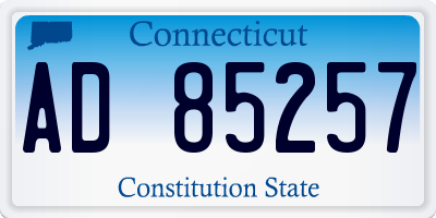 CT license plate AD85257
