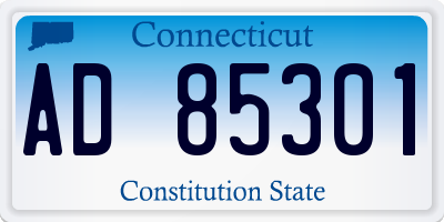 CT license plate AD85301