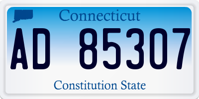 CT license plate AD85307