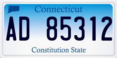 CT license plate AD85312