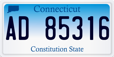 CT license plate AD85316