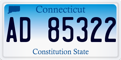 CT license plate AD85322