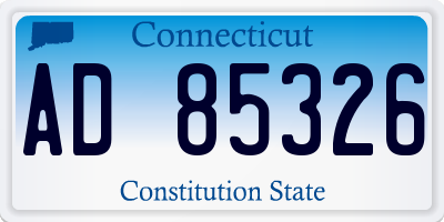 CT license plate AD85326