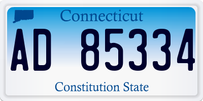 CT license plate AD85334