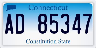 CT license plate AD85347