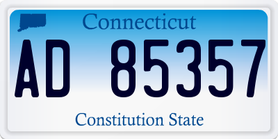 CT license plate AD85357