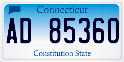 CT license plate AD85360