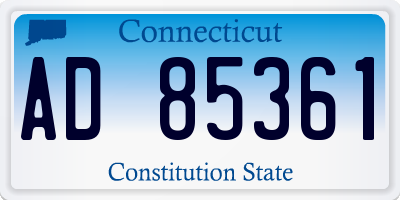 CT license plate AD85361