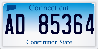 CT license plate AD85364