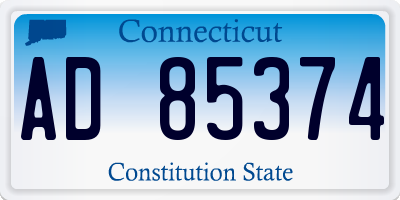 CT license plate AD85374