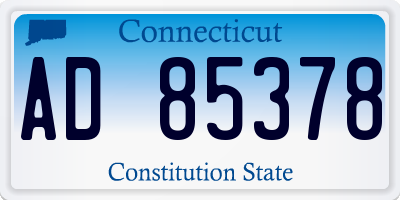 CT license plate AD85378
