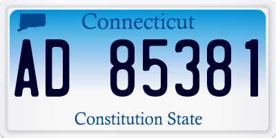 CT license plate AD85381