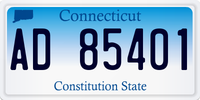 CT license plate AD85401