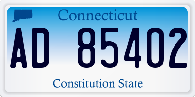 CT license plate AD85402